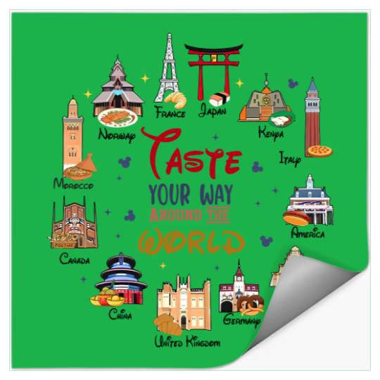 Disney Epcot World Showcase Countries Food Taste Your Way Around The World Stickers