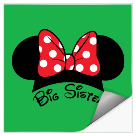 Big Sister Minnie Mouse Disney Graphic Stickers, Disneyland Vacation