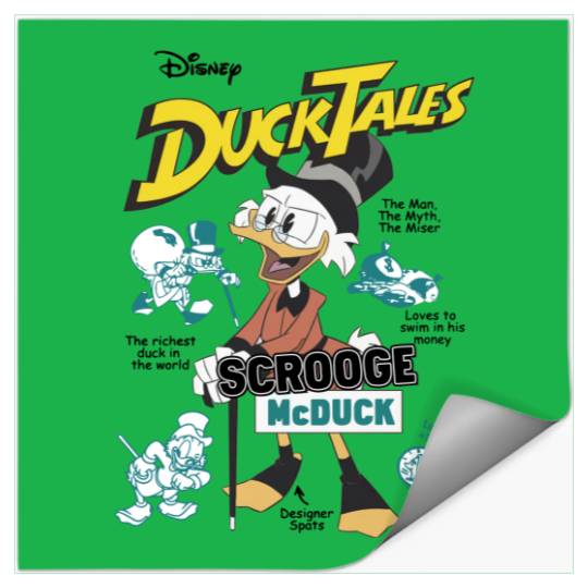 Disney DuckTales Scrooge McDuck Comic Cover Stickers, DuckTales Stickers