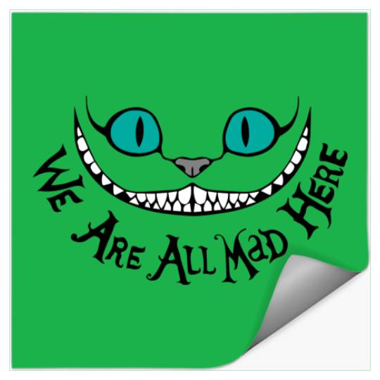 Disney Cheshire Cat Stickers, We're All Mad Stickers, Alice in Wonderland Sweater, We're All Mad Here Stickers