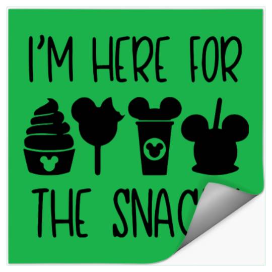 Disney Stickers For Men, I'm Here For The Snacks Mens Stickers, Disney men's Stickers, Disney Food Stickers