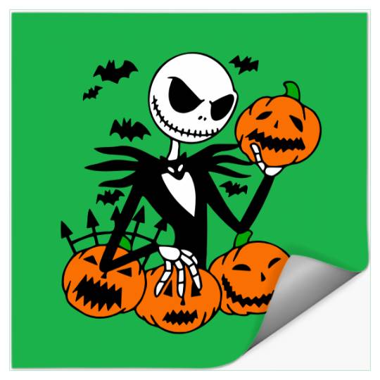 Jack Skellington Pumpkin Face Stickers, Halloween Disney Stickers