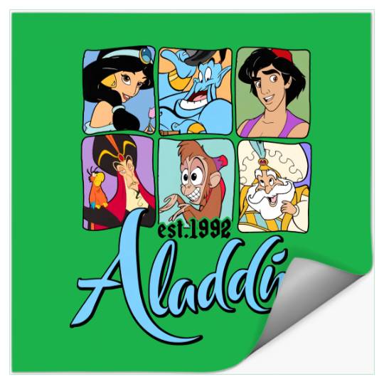 Disney Aladdin Characters Group Shot 1992 Stickers