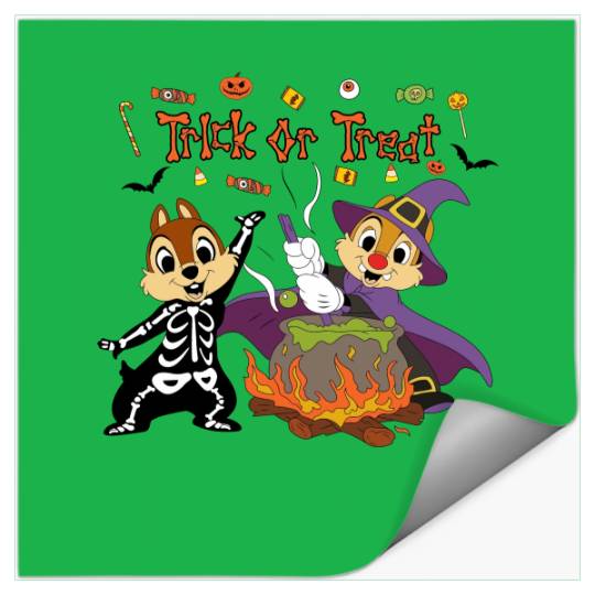 chip and dale Stickers, chip and dale halloween, disney chip and dale halloween Stickers, chip and dale, halloween Stickers, , 121644