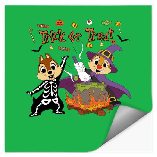 chip and dale Stickers, chip and dale halloween, disney chip and dale halloween Stickers, chip and dale, halloween Stickers, , 121644