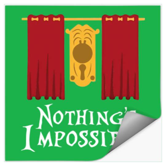 Alice in Wonderland Quote Stickers, Nothing's Impossible, The Doorknob Disney Stickers