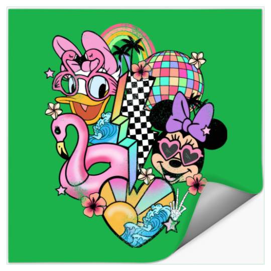 Disney vintage Stickers - Disney Daisy Minnie Stickers - Disney Epcot Stickers