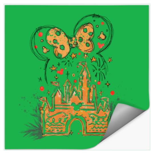 Disney Castle Gingerbread Minnie Mouse Christmas Stickers, Mickeys Very Merry Christmas Stickers