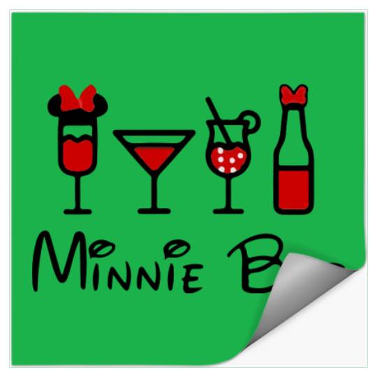 Minnie Bar Stickers, Disney Stickers, Drinking Stickers, Drinking Around the World Stickers