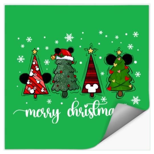 Disney Christmas Stickers, Disney Christmas Tree Stickers, Disney Family Christmas
