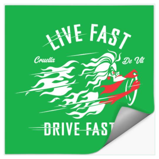 Disney Unisex Stickers: 101 Dalmations Cruella Live Faster