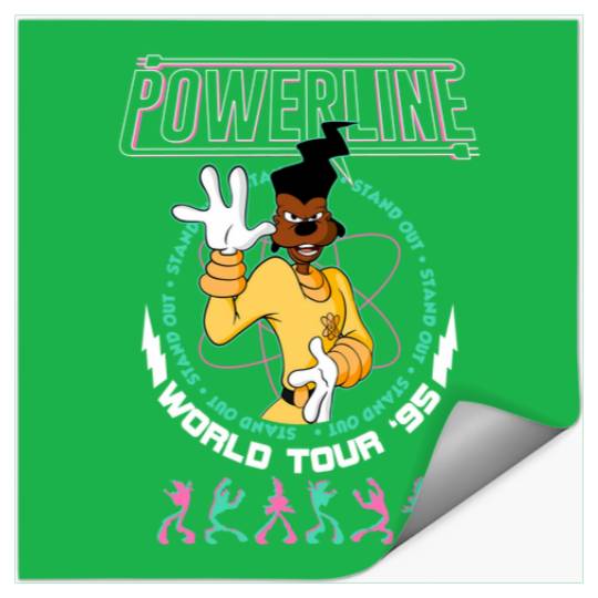 Disney Powerline Goofy Movie Stickers, Disney Goofy Movie Powerline