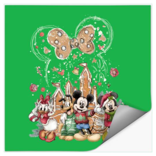 Vintage WDW Christmas Stickers, Disney Gingerbread Castle Stickers