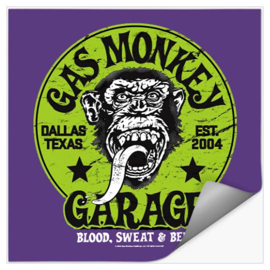 Gas Monkey Garage Logo Blood Sweat and Beers Sticker Stickers