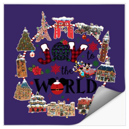 Epcot Christmas Stickers, Joy to the World Stickers, Disney Travel Stickers