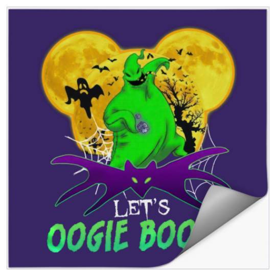 Let's Oogie Boogie Mickey Ear Halloween party Disneyland Oogie Boogie Bash Halloween Stickers, Disney trip family Stickers, Disneyland Stickers
