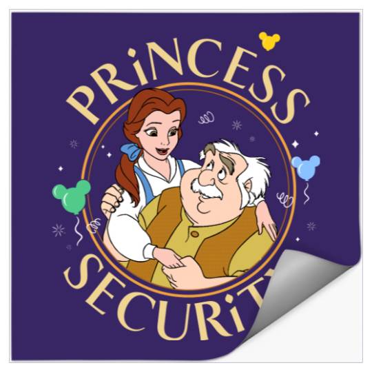 Maurice And Belle Princess Security Stickers, Beauty And The Beast, Disney Dad Stickers