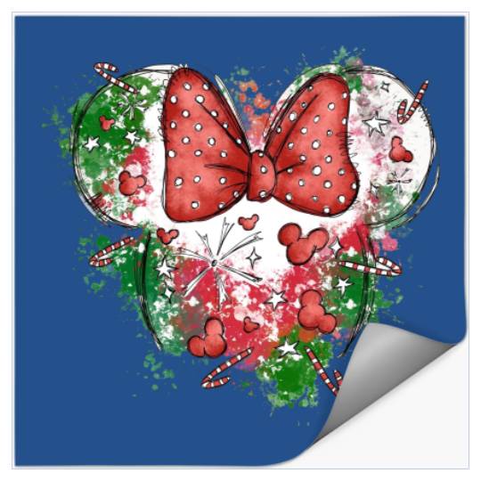 Minnie Mouse Christmas Stickers, Disney Christmas, Minnie Head Christmas Stickers