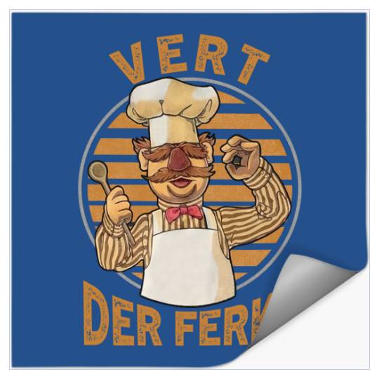 Retro Vert Der Ferk Swedish Chef Stickers, Disney The Muppet Stickers