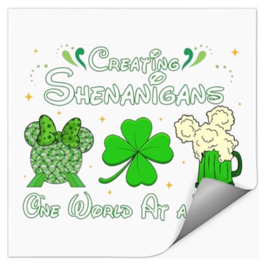St Patricks Day Disney Epcot Stickers, Creating Shenanigans St Patricks Day Stickers