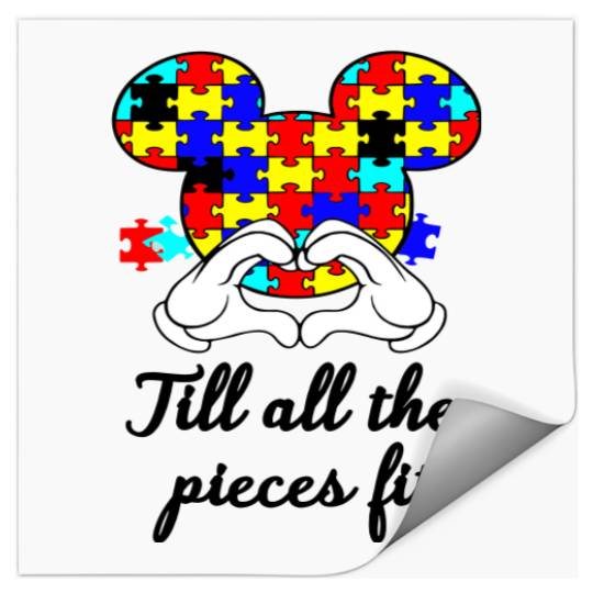 Discover Till All The Pieces Fit Autism Awareness Stickers|| Mickey Mouse Stickers