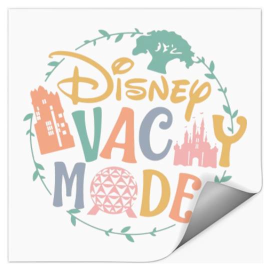 Disney Vacay Mode Stickers, Disney Epcot Stickers, Disney Castle Stickers