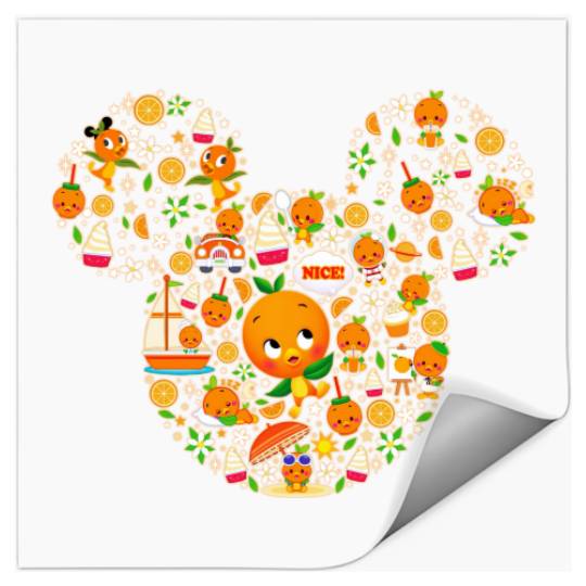 Funny Orange Bird Stickers, Hello Sunshine Stickers, Summer Trip Stickers, Orange Bird Flower Garden Stickers, Disney Trip Stickers