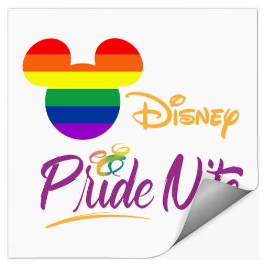 Mickey Mouse Lgbt Flag Rainbow Stickers, Disneyland After Dark Pride Nite, Mickey Pride Rainbow Stickers