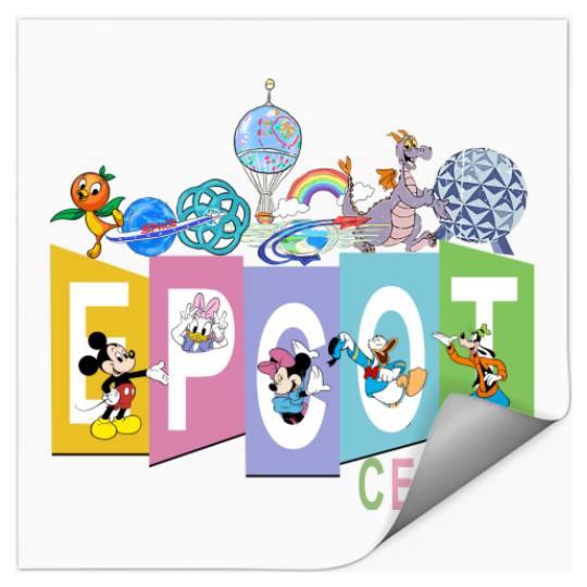 Disney Epcot Center Tank, Vintage Disney Epcot Tank, Retro Disney Tank, Mickey And Friend Tank Stickers