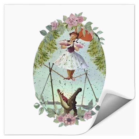 Disney Haunted Mansion Tightrope Walker Stickers, Tightrope Girl Disney Halloween Stickers