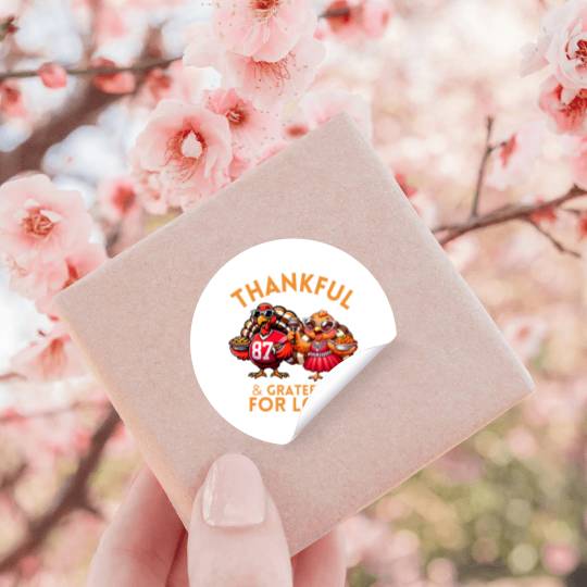 Thankful and Grateful for Love Couples Thanksgiving Design taylorr Swift Stickers