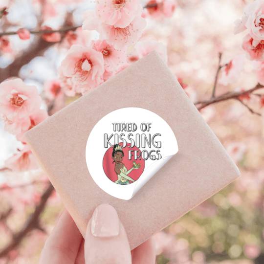 disneys Princess Tiana Tired Of Kissing Frogs Stickers