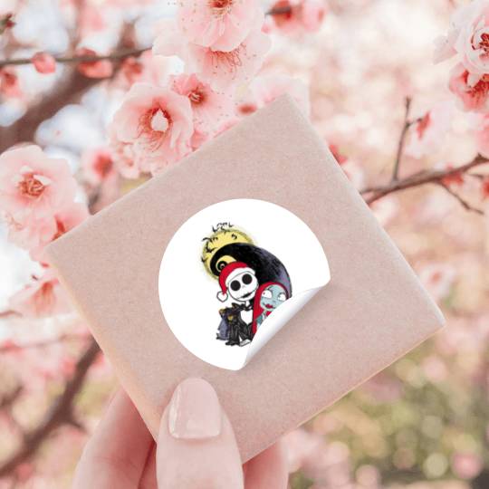 disneys The Nightmare Before Christmas Jack Sally Santa Hat Stickers