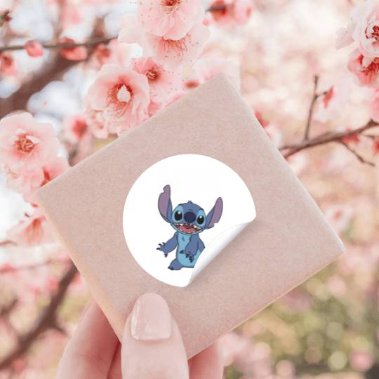 Disney Lilo Stitch Ohana Happy Stitch Big Chest Portrait Stickers