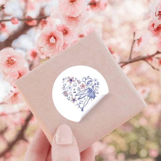 Disneys Tinker Bell Storybook Heart Blue Stickers