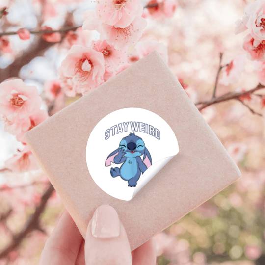 Disney Lilo Stitch Stay Weird Laughing Stitch Portrait Stickers