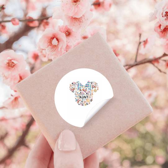Disney Minnie Mouse Aunt Family Icon Flowers Mot Stickers