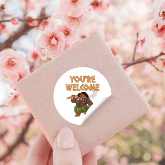 Disney Moana Maui Confident Pose You're Welcome Retro Logo gifts trends Stickers