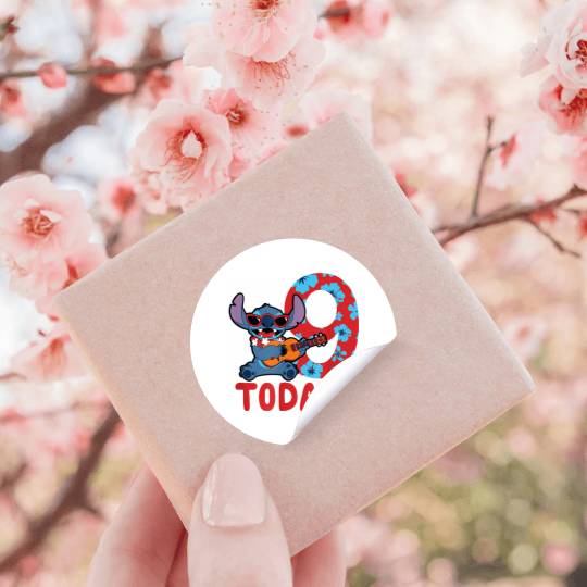 Disney Lilo Stitch Tropical Birthday 9 Years Old Today Stickers
