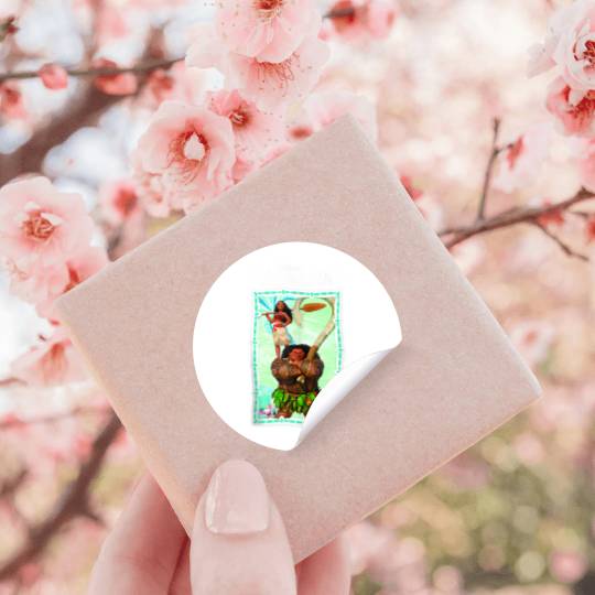 Disneyss Moana Main Characters Group Shot Frame Chest Poster Stickers