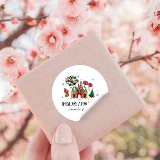 These Are A Few Of My Favorite Things Christmas Stickers, Disney Christmas Snacks Stickers