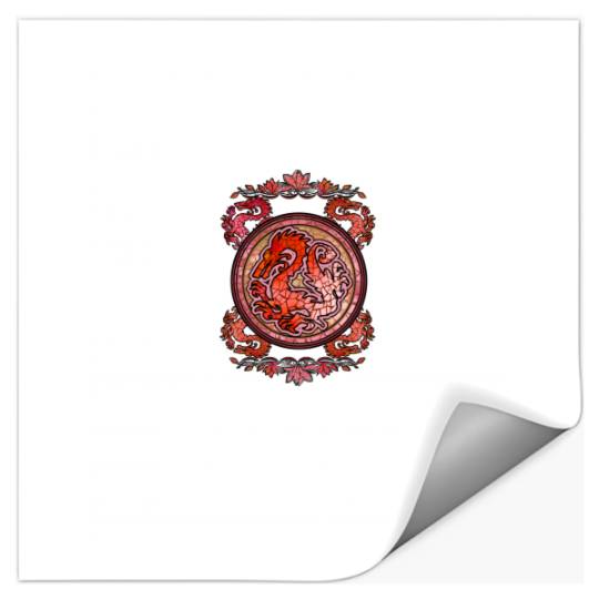 Disney Mulan Stained Glass Dragon Emblem Tee Stickers