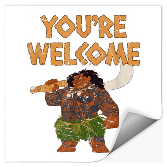 Disney Moana Maui Confident Pose You're Welcome Retro Logo gifts  Stickers