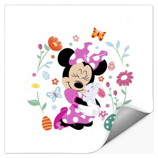 Disney Minnie Mouse Easter Spring Wildflower Bunny Hug Stickers