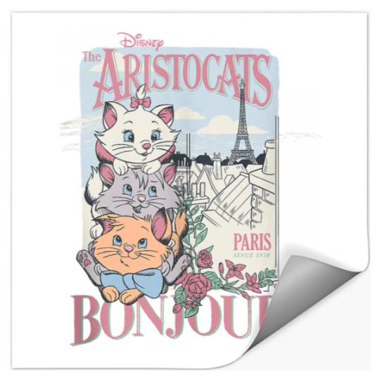 Disney The Aristocats Bonjour Paris Since 1979 Vintage Ad Stickers