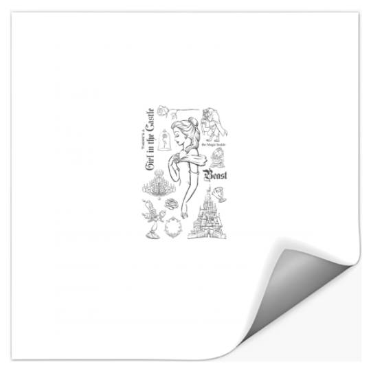 Disney Beauty And The Beast Girl In The Castle Stickers