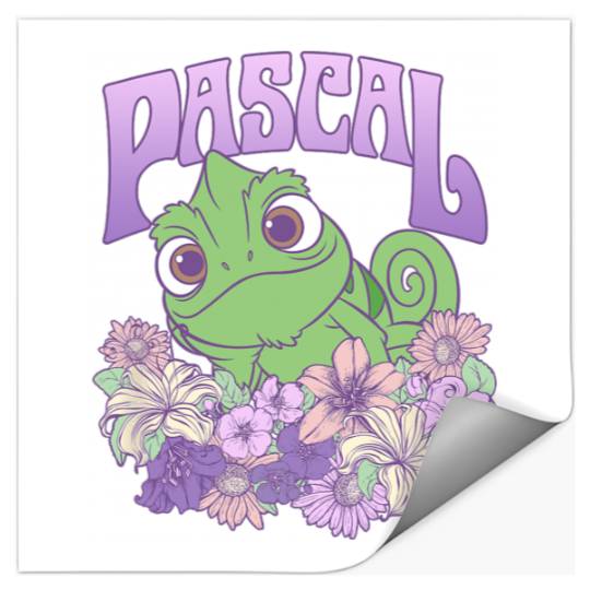Disney Tangled Cute Pascal Floral Pastel Big Chest Portrait Stickers
