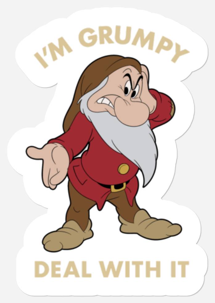 Disney Snow White I'm Grumpy Deal With It Portrait Stickers Stickers ...