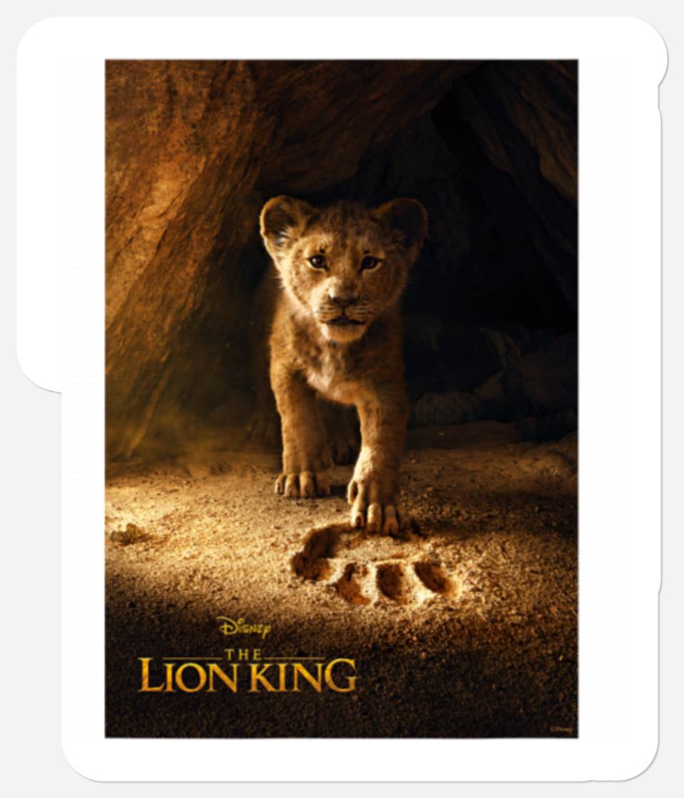 Disney The Lion King Simba Paw Live Action Poster Stickers | ID ...