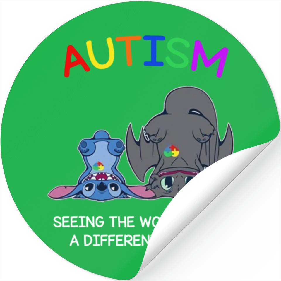 Autism Awareness Stickers | Stitch and Toothless Autism Stickers ...